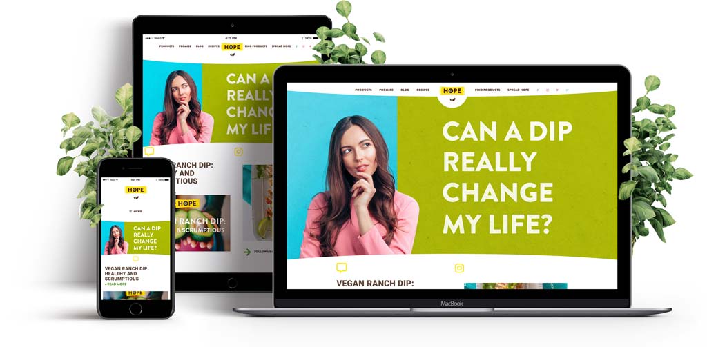 Mobile, tablet and desktop versions of the site
