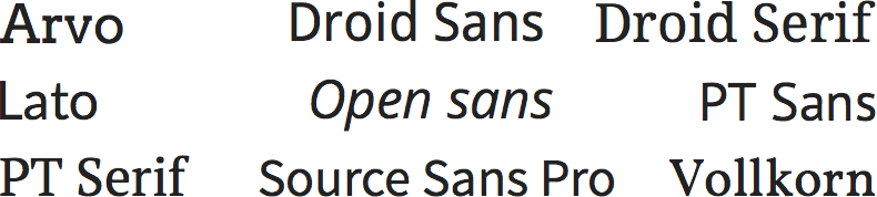 Google Font typefaces