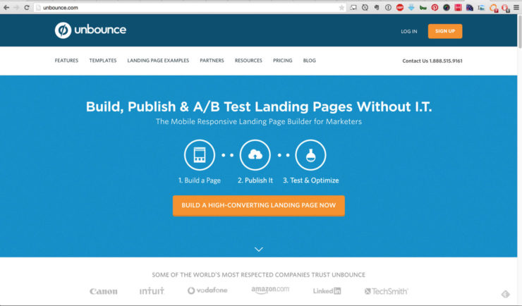 Unbounce - build a landing page