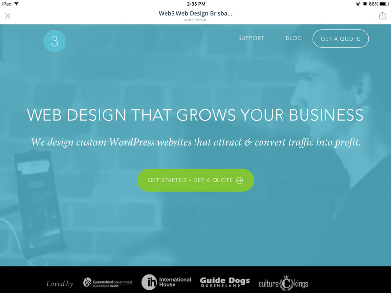 WordPress on iPad frontend