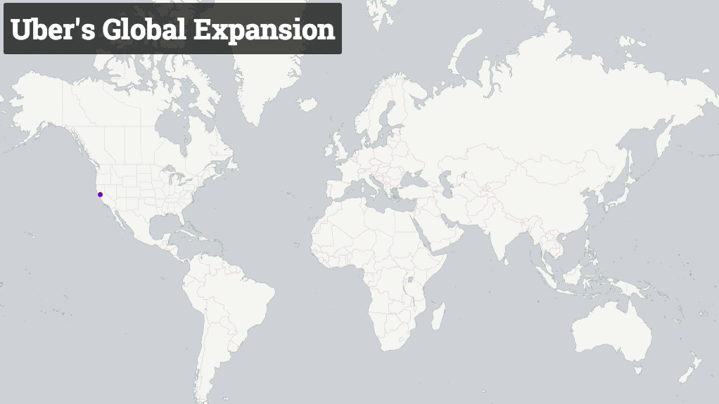 Uber Expansion on a map