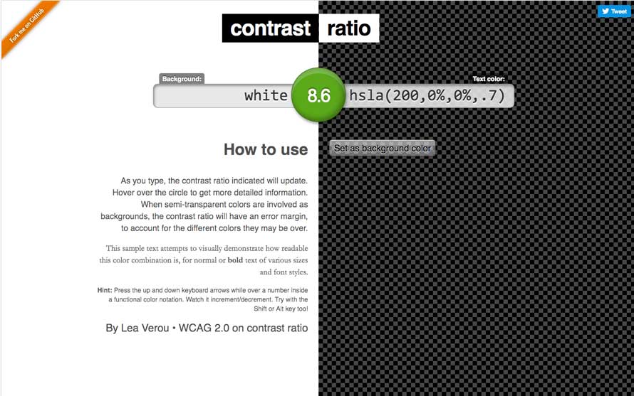 WCAG contrast ration calculator image