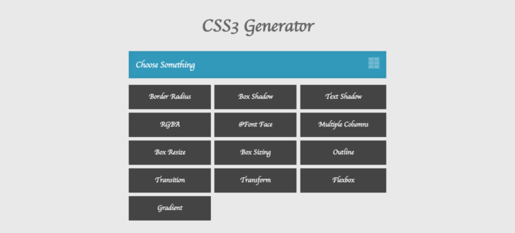 CSS3 Generator homepage