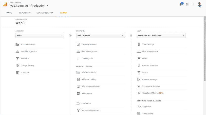 Animated image of setting up conversion goals inside Google Analytics