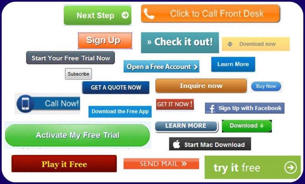 Many different types of buttons