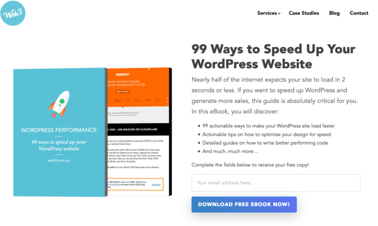 Image of Web3 99 Ways To Speed Up WordPress downloadable e-book