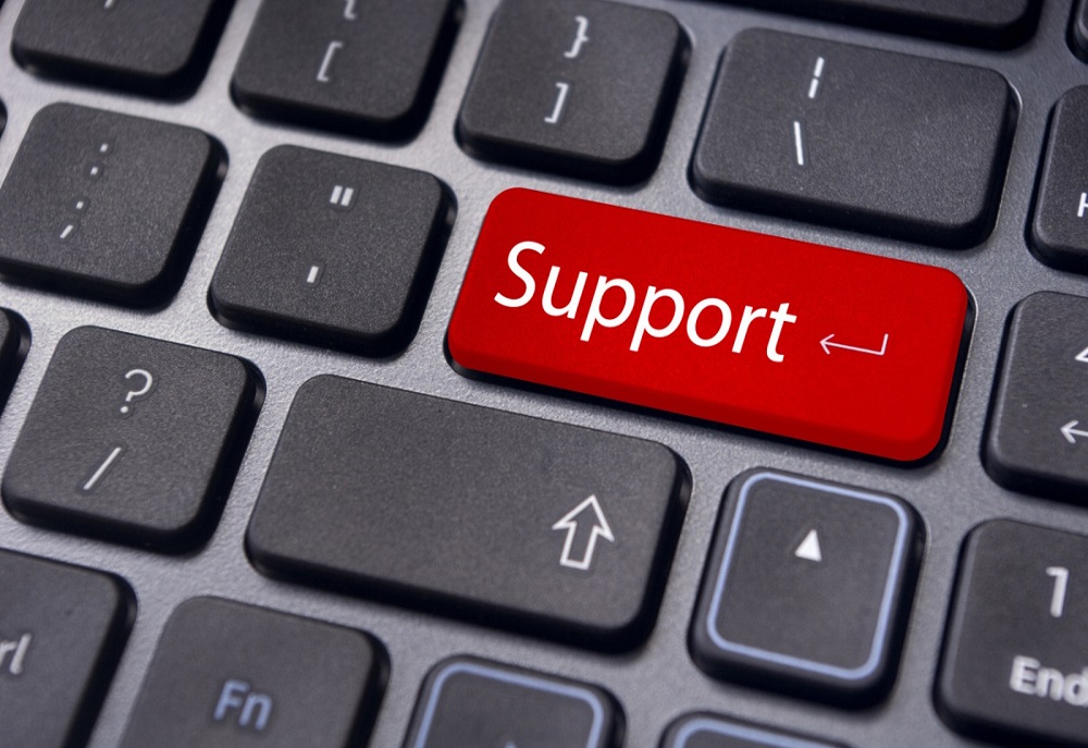 Support button on a keyboard