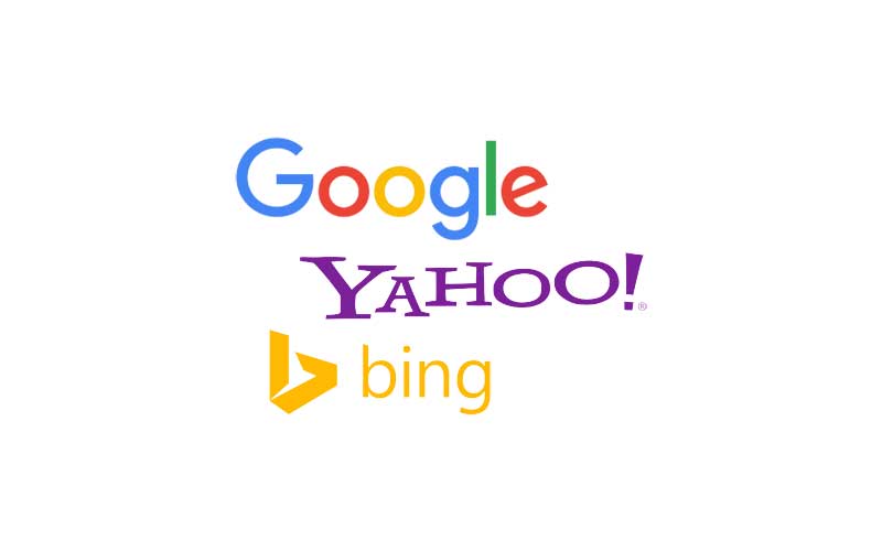 Google, Yahoo and Bing Search Engine Logos