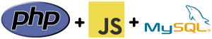 php JavaScript and MySQL Logos