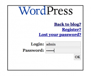 WordPress 0.72 Login Screen