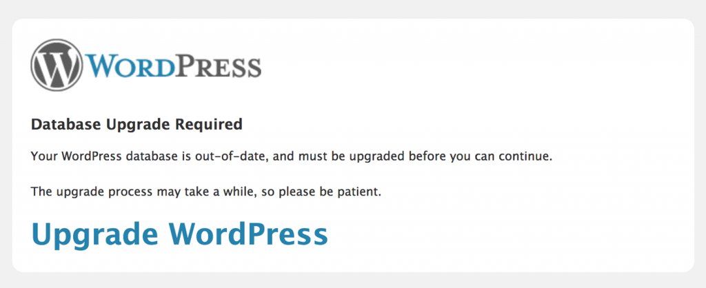 WordPress 2.5 Upgrade Database