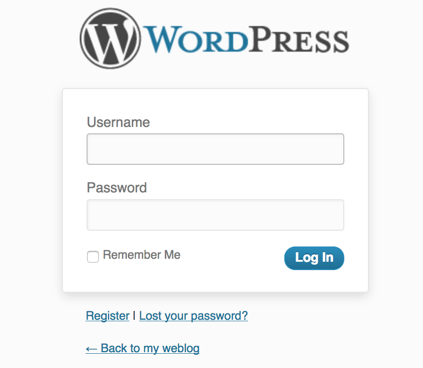 WordPress 3.4 Login Screen