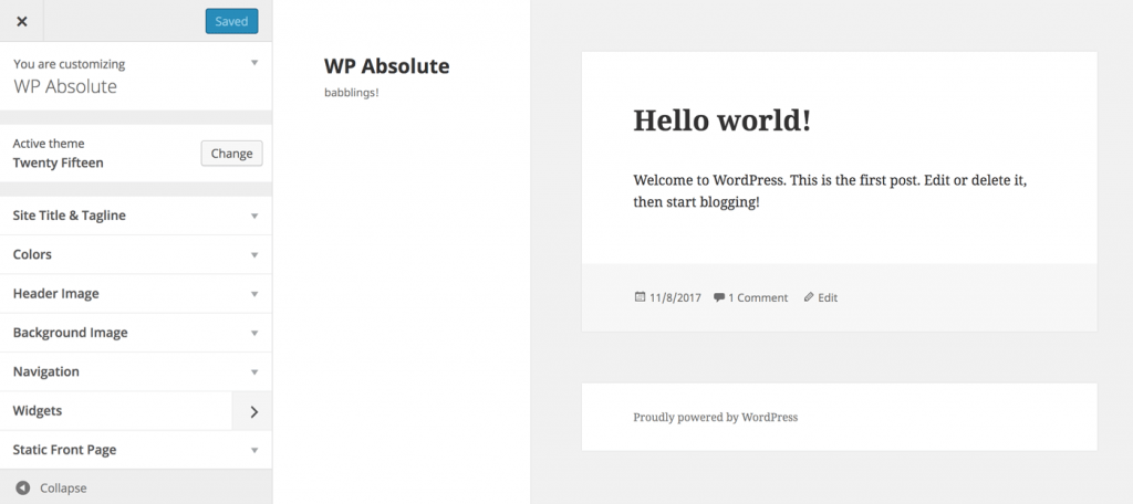 WordPress 4.2 Theme Customizer