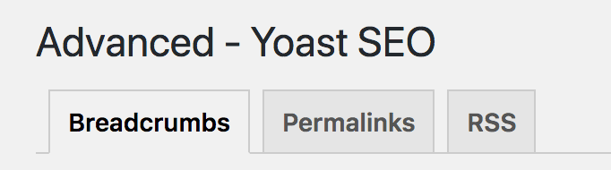 Yoast SEO Advanced Settings