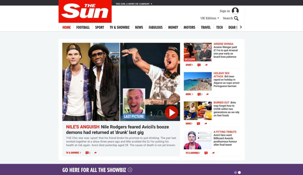 The Sun Website