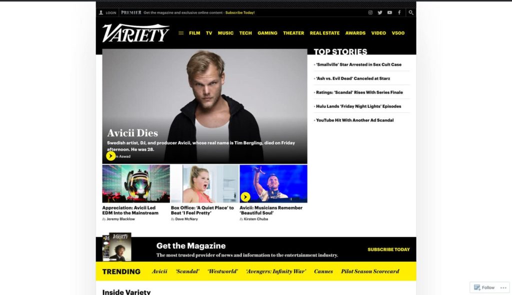 Variety Website