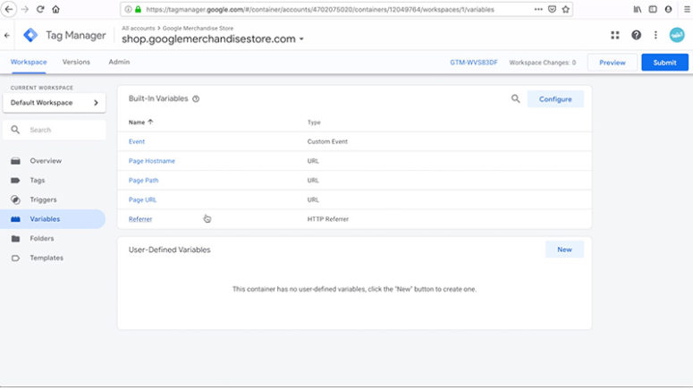 Google Tag Manager's default variables